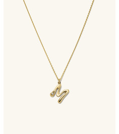 Organic Dôme Liquid Letter Pendant Necklace