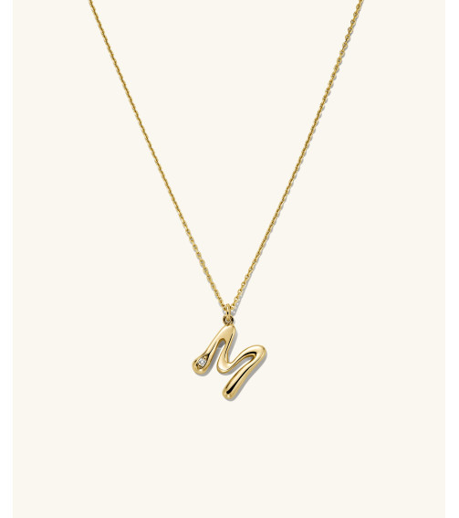 Organic Dôme Liquid Letter Pendant Necklace
