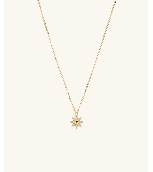 Pavé Diamond Sunburst Necklace