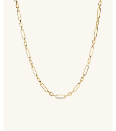Triple Link Paperclip Chain Charm Necklace