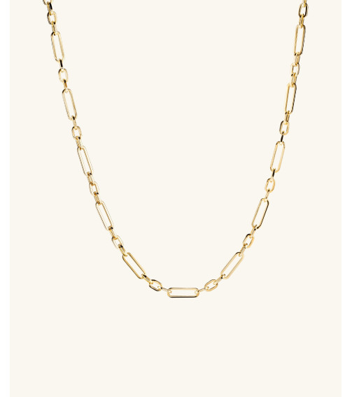 Triple Link Paperclip Chain Charm Necklace