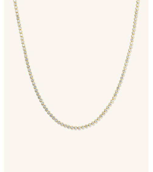 Zadie Bezel Lab Grown Sapphire Tennis Necklace