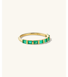 Baguette Emerald Half Eternity Band