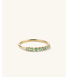 Bezel Emerald Half Eternity Band