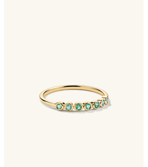 Bezel Emerald Half Eternity Band