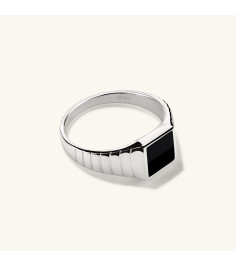Black Onyx Square Signet Ring