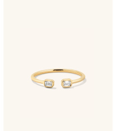 Lab Grown Diamond Emerald Cut Open Ring