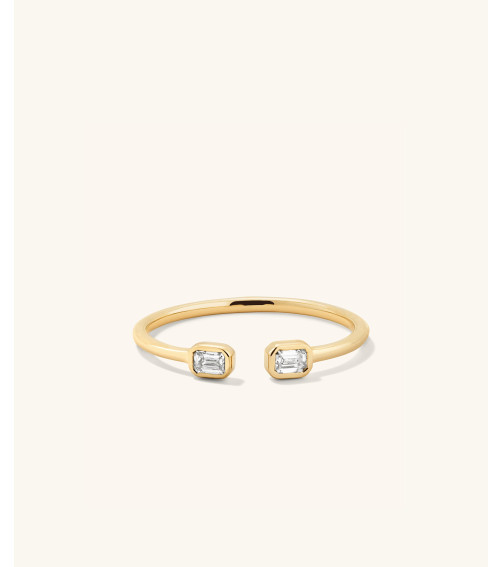 Lab Grown Diamond Emerald Cut Open Ring