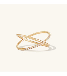 Pavé Diamond X Ring