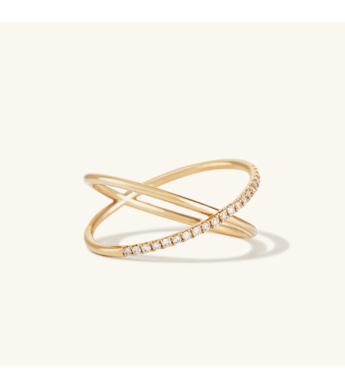 Pavé Diamond X Ring